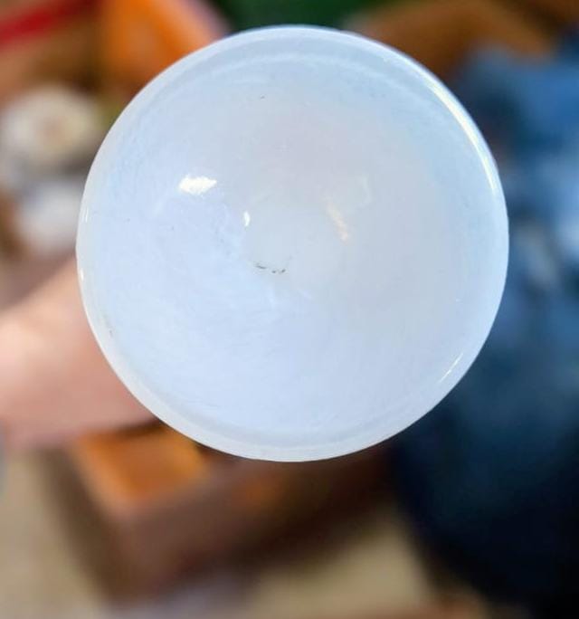 Vaza DutZ Collection - Alba Transparentă cu Picior, 33 cm