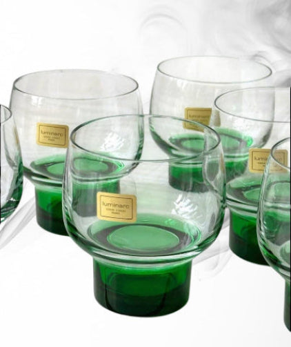 Set de 6 pahare mici din sticlă translucidă verde închis și cristal Luminarc Verrerie D'Arques - Eleganță franțuzească la tine acasă!